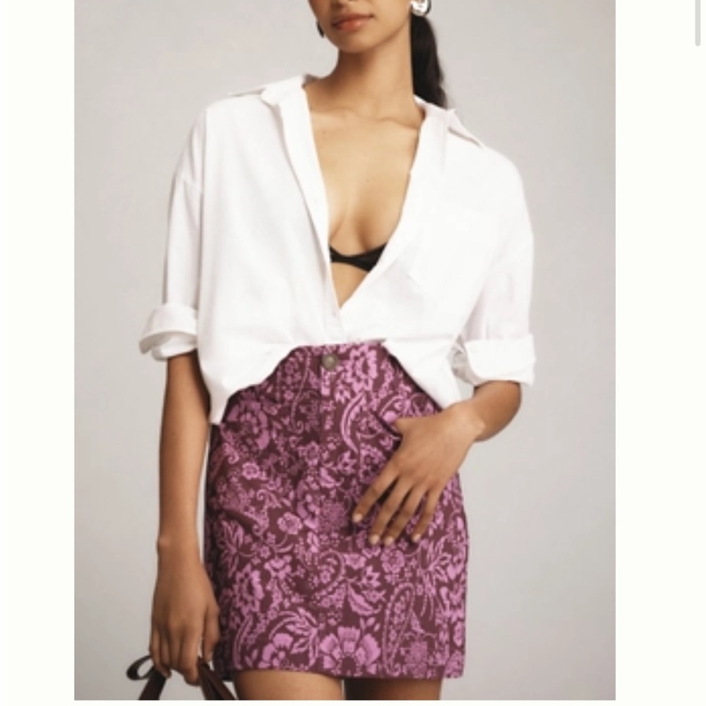 Anthropologie Purple Mini Skirt - Maeve Colette